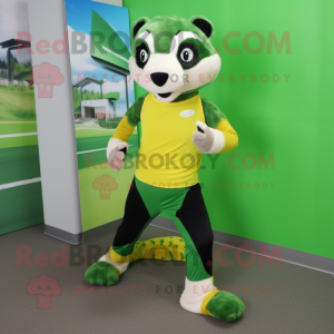 Lime Green Badger mascotte...