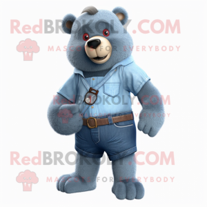 Blue Bear maskot kostume...
