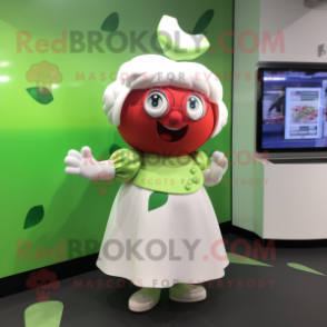 nan Apple mascot costume character dressed with a A-Line Skirt and Earrings