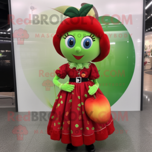 nan Apple mascot costume character dressed with a A-Line Skirt and Earrings