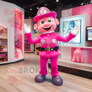 Pink Fire Fighter maskot...