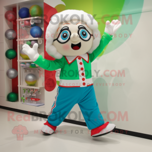 nan Juggle mascot costume character dressed with a Capri Pants and Earrings