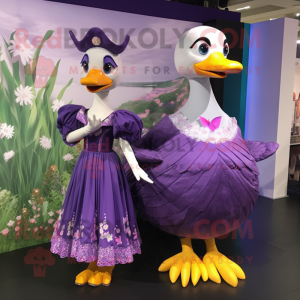 Purple Swans maskot kostume...