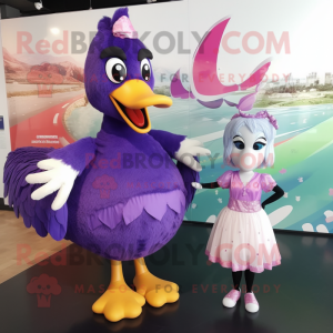 Purple Swans maskot kostume...