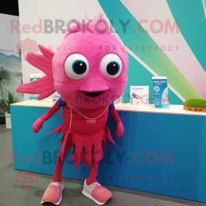 Roze Betta Fish mascotte...