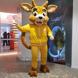 Gold Deer maskot kostyme...