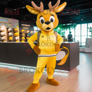 Gold Deer maskot kostym...