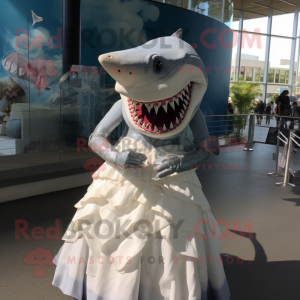 Grijze Megalodon mascotte...