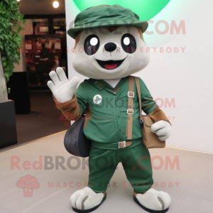 Forest Green Bracelet mascot costume character dressed with a Chinos and Wallets