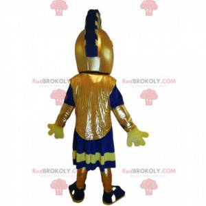 Mascotte de guerrier romain avec un magnifique casque doré -