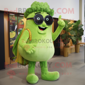 Limegrøn Broccoli maskot...