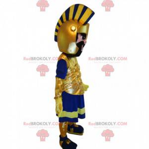 Mascota guerrera romana con un magnífico casco dorado -