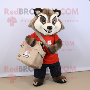 Tan Badger maskot kostume...