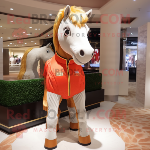 nan Horse mascot costume character dressed with a Jeggings and Lapel pins