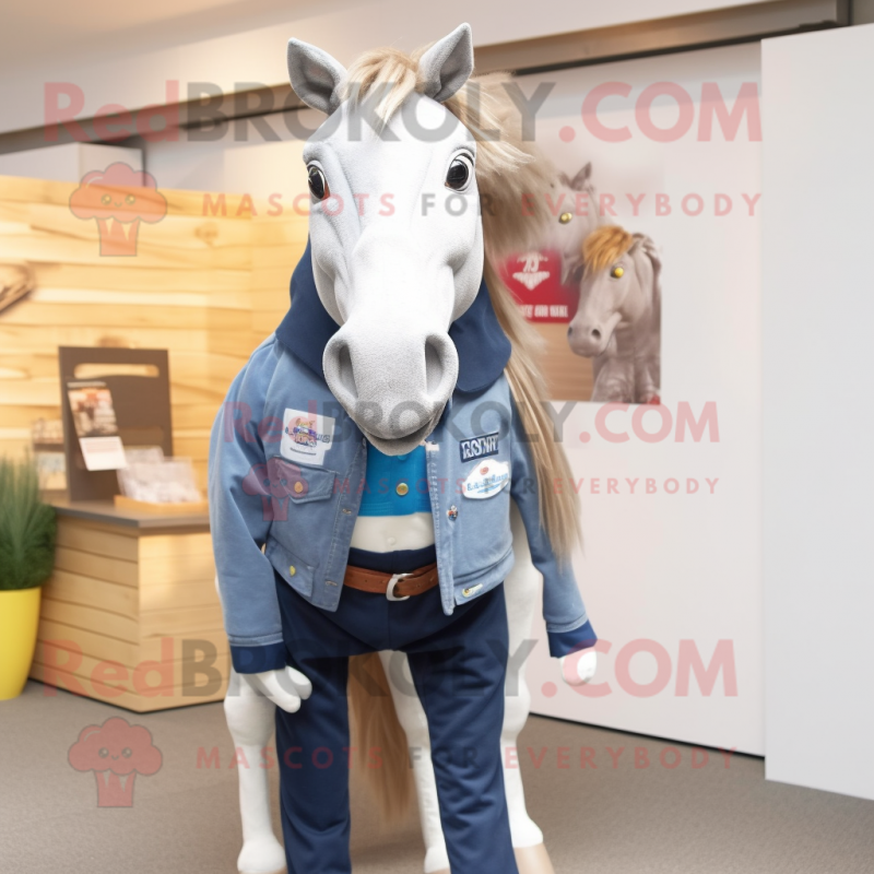 nan Horse mascot costume character dressed with a Jeggings and Lapel pins nan Horse mascot costume character dressed with a Jeggings and Lapel pins