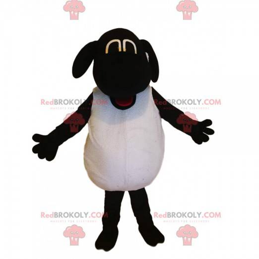 Funny black and white sheep mascot - Redbrokoly.com