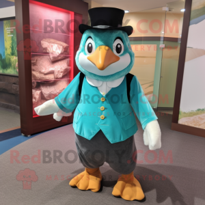Turquoise pinguïn mascotte...
