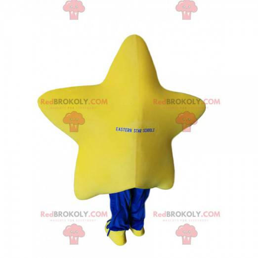 Mycket leende gul stjärnmaskot - Redbrokoly.com