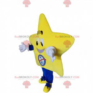 Mascote estrela amarela muito sorridente - Redbrokoly.com
