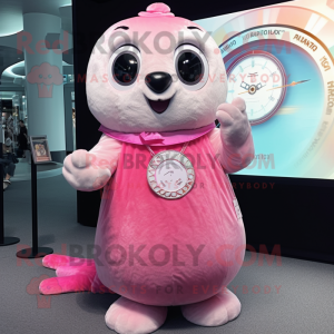 Pink Seal maskot kostym...