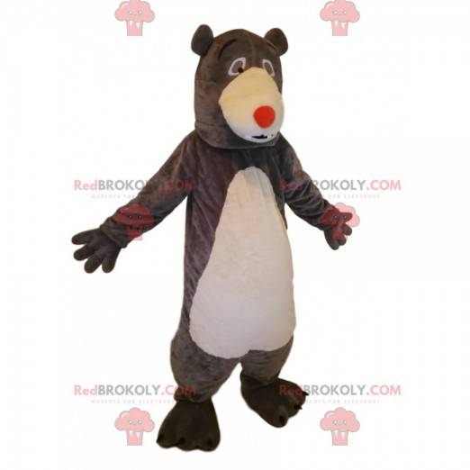 Brown bear mascot with a red nose. Bear mascot - Redbrokoly.com