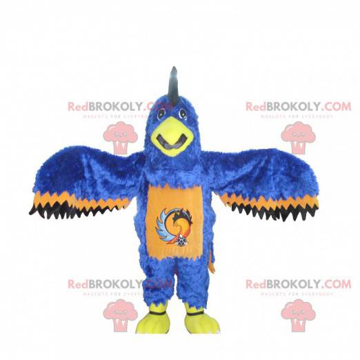 Modrý oranžový a černý orel maskot - Redbrokoly.com