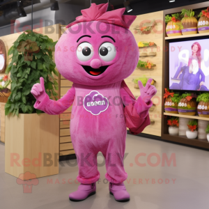 Pink Grape mascotte kostuum...