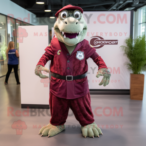 Maroon Crocodile mascotte...