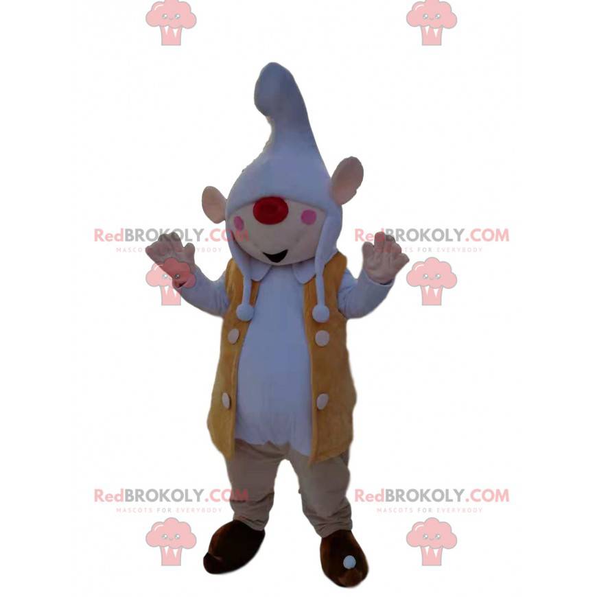 Liten älvmaskot med en keps och en röd näsa - Redbrokoly.com Liten älvmaskot med en keps och en röd näsa - Redbrokoly.com