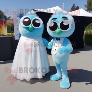 Sky Blue Kiwi maskot kostym...