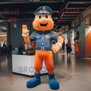 Orange Navy Soldier maskot...