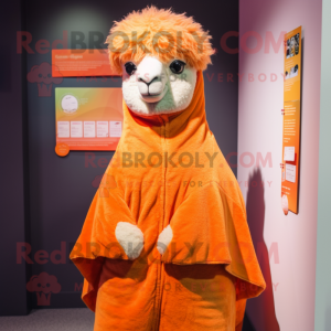 Orange Alpaca maskot...