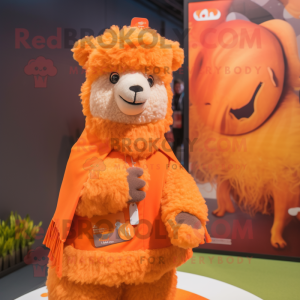 Orange Alpaca maskot...