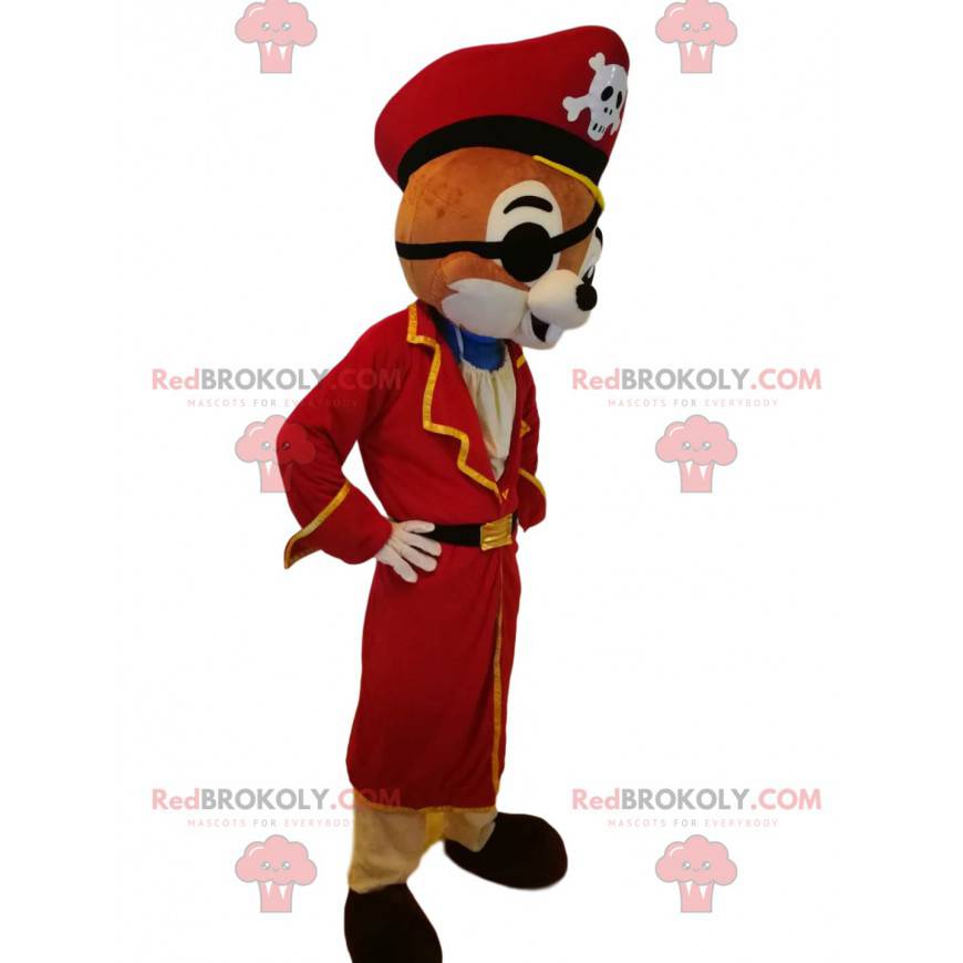 Eekhoornmascotte met een piratenuitrusting - Redbrokoly.com