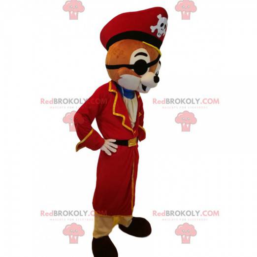 Mascotte scoiattolo con un vestito da pirata - Redbrokoly.com