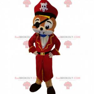 Eekhoornmascotte met een piratenuitrusting - Redbrokoly.com