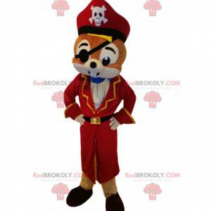 Eekhoornmascotte met een piratenuitrusting - Redbrokoly.com