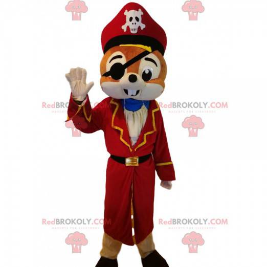 Egern maskot med et pirat outfit - Redbrokoly.com