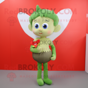 Olive Cupid mascot costume character dressed with a Blouse and Tie pins