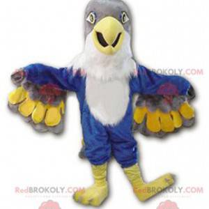Blaues und weißes graues Vogeladler-Maskottchen - Redbrokoly.com