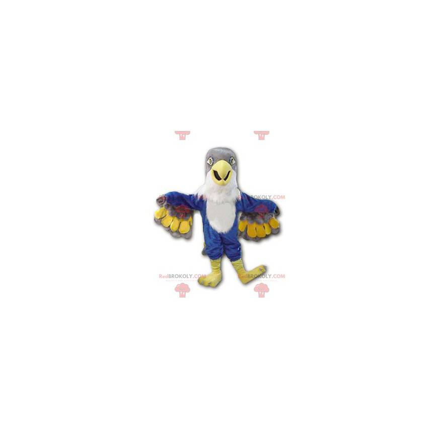 Blue and white gray bird eagle mascot - Redbrokoly.com