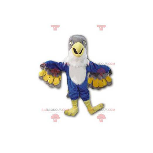 Mascotte dell'aquila dell'uccello grigio blu e bianco -