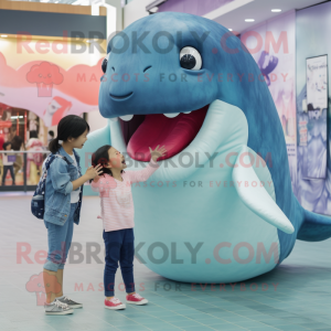 nan Humpback Whale mascot costume character dressed with a Mom Jeans and Anklets