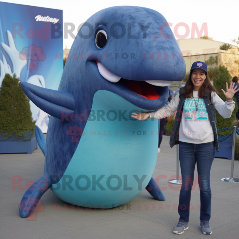 nan Humpback Whale mascot costume character dressed with a Mom Jeans and Anklets nan Humpback Whale mascot costume character dressed with a Mom Jeans and Anklets