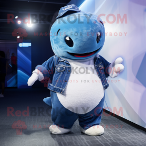 nan Humpback Whale mascot costume character dressed with a Mom Jeans and Anklets