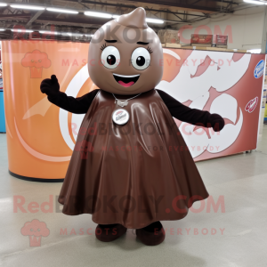 Brown Soda Can mascot costume character dressed with a Circle Skirt and Shoe clips