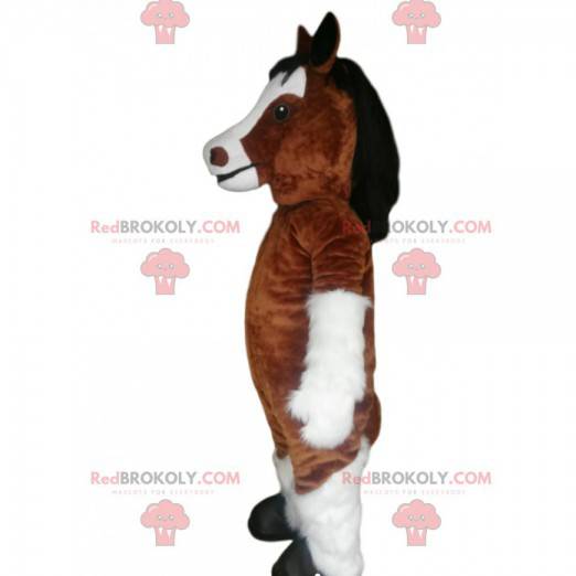 Bruin en wit paard mascotte - Redbrokoly.com