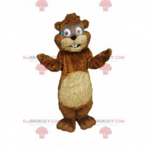 Bedårende bevermaskot med konstruksjonsbriller - Redbrokoly.com