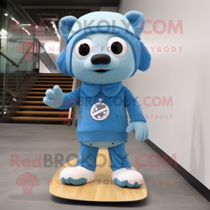 Sky Blue Skateboard maskot...