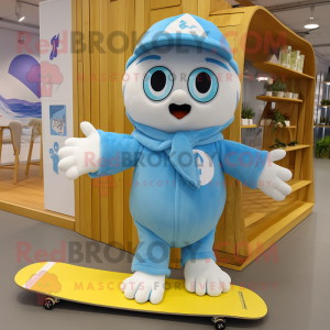 Sky Blue Skateboard maskot...